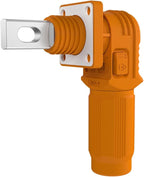 1 Set Battery Energy Storage Connector, Quick Plug Terminal High Current Connectors Copper Plate Wiring Adapter Right Angle Plug and Socket IP67 Waterproof Power Connector 120A 25mm² (120A, Orange)