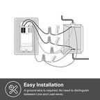 Kasa Matter Smart Light Switch: Voice Control w/Siri, Alexa & Google Assistant | UL Certified | Timer & Schedule | Easy Guided Install | Neutral Wire Required | Single Pole | 2.4GHz Wi-Fi | KS205