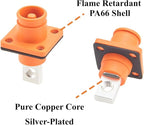 1 Set Battery Energy Storage Connector 200A 50mm² High Current HV Connectors Quick Plug Terminal Right Angle Plug and Socket IP67 Waterproof Power Adapter (Orange, 200A)