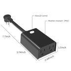Minoston Outdoor Smart Plug, Wi-Fi Plugs Outlet with 2 Individual Control Sockets, Weather-Resistance, Work with Alexa, Google Assistant, 125V, 2.4 GHz Wireless Frequency, No Hub Required (MP24W)