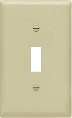 ENERLITES Toggle Light Switch Wall Plate, Size 1-Gang 4.50" x 2.76", Unbreakable Polycarbonate Thermoplastic, 8811-I, Ivory