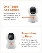Sensforge 2.5K White Indoor Pan-Tilt Dome Security Camera (2-Pack), AI Human & Pet Detection, 360° Coverage, Two-Way Audio, Dual-Band Wi-Fi (2.4G/5G), 64GB SD Card Included, No Monthly Fees