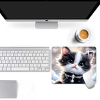Cute Cat Square Mouse pad, Texture, Waterproof, Anti Slip Rubber Base, Computer Mouse pad, Laptop Mouse pad