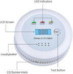 2 in1 Smoke Detector Carbon Monoxide Detector Combo,with LCD Digital Display and Sound Warning Test Button，Battery Powered，Easy Installation, for Home, Bedroom, Kitchen(2PACKS)