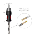 RECOIL P417 Premium 100% Oxygen Free Copper 17ft 4-Channel RCA Audio Interconnects Cable 4X RCA Male to 4X RCA Male Double Shielded with Noise Reduction