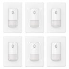 ELEGRP Matte White Single Pole Occupancy Motion Sensor Light Switch, Need Neutral Wire, 120° Sensor Coverage PIR Infrared Motion Activated, for CFL/LED/MLV/INC/HAL/Fan, UL, 6 Pack