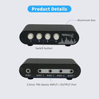 TENEALAY 4 in 1 Out / 1 in 4 Out AUX 3.5mm Stereo Audio Input Signal Source Switcher, 4-Way Switch Selector Splitter Box M41