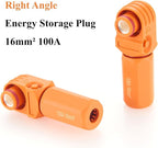 Right Angle 6mm 16mm² 100A Single Core Battery Energy Storage Connector IP67 Waterproof HV Battery Storage Plug,1PC (Orange, 100A)