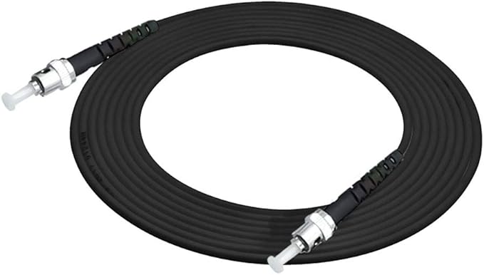 Jeirdus 15M ST to ST Outdoor Armored Simplex 9/125 SM Fiber Optic Cable Jumper Optical Patch Cord Singlemode 15Meters 49ft ST-ST