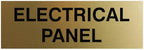 All Quality Basic Electrical Panel Sign - Fire Regulation Safety Compliance Sign - Brushed Gold - Large (1 Pack)