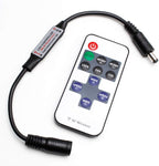 RF Mini Wireless Remote Controller for Single Color 3528 5050 LED Strip Lights, Wireless Remote Control with DC Connector, RF Dimmer for 12V DC LED Ribbon, Shelf Lights