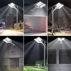 Ofuray Of-2000W Solar Street Lights Outdoor,200000LM Solar Security Flood Lights Parking Lot Lights Dusk to Dawn, 6500k Waterproof Led with Remote Control Motion for Street,Court,Barn 2Pcs
