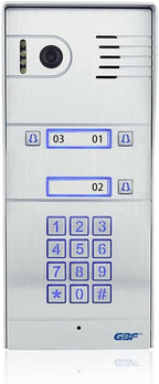 GBF Smart Full IP Video Door Station/Smart Video Intercom System for 3 Unit Apartment (GBF-PL963PM3U-POE)- 1080P Camera, Built in POE, Control Two Locks remotely, Smart Keypad
