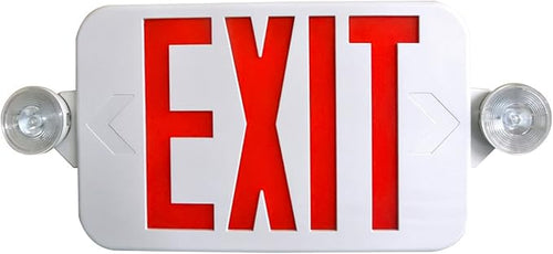 2 Pack Supreme LED All LED Decorative Red White Exit Sign & Emergency Light Combo with Battery Backup (2 Pack)
