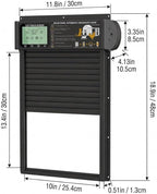 XRDZYXGS Automatic Chicken Coop Door Opener, Space-Saving Roll-up Design, 11.8" x 18.9" Aluminum Alloy Poultry Door for Ducks Geese, Solar Panel with Built-in 6000mAh Battery, Support USB-A Power