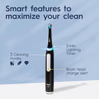 Oral-B iO Deep Clean Rechargeable Electric Toothbrush, White, iO Series 3 Limited, 2 Brush Heads, Travel Case, Pressure Sensor, 3 Cleaning Settings, 2-Minute Timer