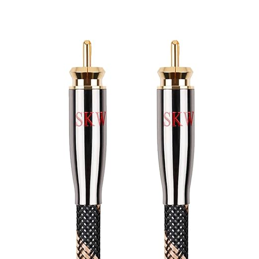 SKW Digital Coaxial Cable RCA to RCA Multiple Shield with Ultra-high Purity Copper Subwoofer Cable for HiFi Systems 6.5ft/2M