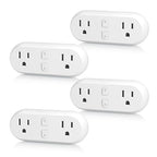 HBN Smart Plug 15A, WiFi&Bluetooth Outlet Extender Dual Socket Plugs Works with Alexa, Google Home Assistant, Remote Control with Timer Function, No Hub Required, ETL Certified, 2.4G WiFi Only, 4-Pack