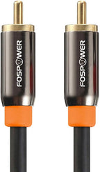 FosPower Digital Audio Coaxial Cable [24K Gold Plated Connectors] Premium S/PDIF RCA Male to RCA Male for Home Theater, HDTV, Subwoofer, Hi-Fi Systems - 3ft