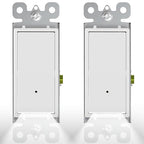 2Pack SOZULAMP Illuminated Light Switch-Single Pole Wall Switch with Night Light, 15A 120/277V,3 Wire, Grounding Screw, Glossy White