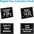 Jaihonda 8 Alarm Options Clock with Day and Date for Elderly,Level 10 Dimmable Dementia Clocks for Seniors,Large Diaplay Digital Clocks with Large Number,Alzheimers Clock(8 inch)