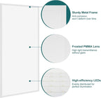 kadision 2x4 LED Flat Panel Light, 60W/50W/40W/30W/25W Adjustable, 5000K/4000K/3500K Selectable, 6600LM 0-10V Dimmable Drop Ceiling Lights, 100-277V ETL-Listed, 2-Pack