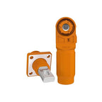 70A Battery Energy Storage Connector, 10mm² High Current Connectors IP67 Waterproof Copper Plate Wiring Power Adapter Quick Plug Terminal Right Angle Plug and Socket (1000V Black+Orange)