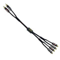 Arklove 5ft Shielded RCA Plug Splitter Stereo Audio Video Cable 2 Male to 4 Female Dual Speaker Y Adapter Connector Extension Cord 24k Gold Plated 1 Input 2 Output