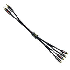 Arklove 5ft Shielded RCA Plug Splitter Stereo Audio Video Cable 2 Male to 4 Female Dual Speaker Y Adapter Connector Extension Cord 24k Gold Plated 1 Input 2 Output