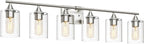 XPEHK 6-Light Bathroom Lighting Fixtures Over Mirror,Brushed Nickel Light Fixture Bathroom,Vanity Light with Clear Glass Shade,Modern Wall Lights for Mirror Bedroom Living Hallway