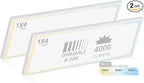 NUWATT 2 Pack 1x4 FT LED Surface Mount Panel 120-277V Universal Voltage, 3CCT 3000K/4000K/5000K Selectable, 4000LM, 40W, Internal Driver, 0-10V Dimmable, 12x48 Inch Flush Mount Ceiling Light, 1" Thick