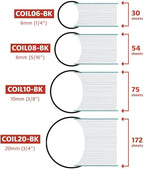 TruBind 20mm (3/4 in.) Spiral Binding Coils for Reports, Presentations and Proposals | 4:1 Pitch | 12 in. Length | Black | 172 Sheets Binding Capacity | 50 Pack