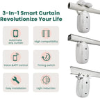 Smart Automatic Curtain Opener - Remote Control with App/Timer/Voice,Upgraded High-Performance Motor, Automatic Light Sensor, Add Gateways, For Google Alexa,No Remote (for Roman rod/T/U track 3in1)