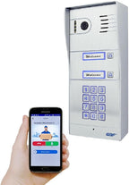 GBF Smart Full IP Video Door Station/Smart Video Intercom System for 2 Unit Apartment (GBF-PL963PM2U-POE)- 1080P Camera, Built in POE, Control Two Locks remotely