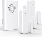 Door Chime, Wireless Door Open Sensor Alarm When Entry Business/Office/Store (500ft Range 51 Ringer Adjustable Volume) Home Alert Bell for Kid/Toddler Safety, 1 Receiver+3 Sensors