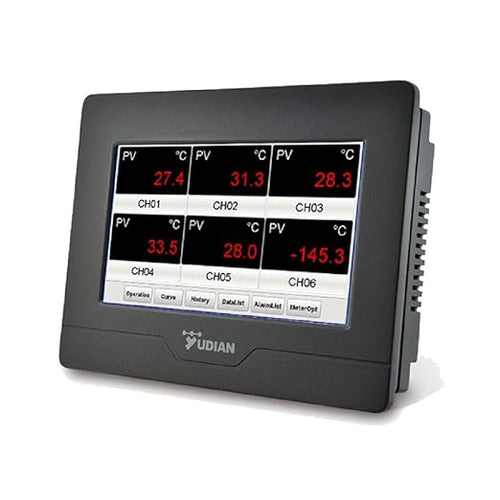 7-Inch Touch Screen 6-Zone Temperature Indicator/Panel Meter