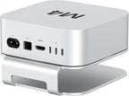 AKKYAJAURE Mac mini M4 Dock Stand, Aluminum Desktop Stand Mount for New Mac mini M4 and M4 Pro, Improved Cooling, Easy Power Button Access & Desk Organization – Essential Mac mini M4 Accessories