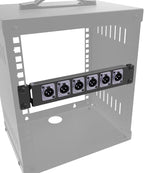 QiaoYoubang 10" 1U Mini Hinged D-Series Connectors Rack Panel 6D XLR HDMI Audio Rack Mount Panel for 10 inches Rack Mount or 10 inch Server Cabinet (1U10IN6D)