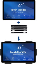 GreenTouch 27 inch 10 Points PCAP Open Frame Touch Screen LCD Display Monitors HDMI+VGA+DVI 1920x1080 Black