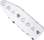 Yizunnu Ironing Board Cover and Pad,19x55 inch Extra Large and Thick Padding,Stain Resistant Heat Resistant Cotton Padding,Elastic Edge and Hook and Loop Adjustable Fastener(Heart)