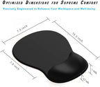 ErgoComfort Gel Wrist Rest Mouse Pad-Ergonomic Office Mousepad with Wrist Support-Non-Slip, Design Desk Accessories Mat for Home&Game Decor (09Black Set)
