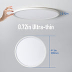 YELIOLED 12 Inch Slim Dimmable LED Flush Mount Ceiling Light Fixtures, 24W 2640LM 3000K/4000K/5000K, House Upgrade Led Lights for Bedroom Hallway Laundry Room Rental Units, 240W Equiv., White