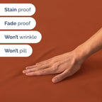 RV Short Queen Sheet Set 60 X 75 - 4 Piece RV Short Queen Bed Sheets - Soft, Breathable & Cooling - Designed for Bunks, Trailers & Campers - Fits 8” to 12" Mattress - Hotel Luxury Bedding - Terracotta