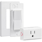 SURAIELEC Wireless Light Switch, Remote Control Outlet, Decorator Rocker Wall Switch, 15 AMP, 100ft RF Range, No Wiring No WiFi, Remote Outlet for Plug in Pendant Lamp, Christmas Holiday Decorations