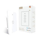 MOES 2.4GHz WiFi Wall Touch Smart Switch Neutral Wire Required, 3 Way Multi-Control, Glass Panel Light Switch Work with Smart Life/Tuya App, RF433 Remote Control, Alexa and Google Home White 1 Gang