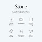Aura Stone Digital Picture Frame - 10.1" HD Mat Display | Wirecutter's Best Digital Frame for Gifting - Send Photos Directly from Your Phone | Quick & Easy Setup Over WiFi - Free App | Black
