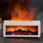 Essential Oil Diffuser, Fireplace Flame Oil Diffuser - Aromatherapy Aroma Humidifier, Upgrade 7 Flame Colors Noiseless 150ml Remote Control - Perfect for Bedroom Home Office (Fireplace White)