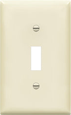 ENERLITES Toggle Switch Wall Plate, Gloss Finish, Size 1-Gang 4.50" x 2.76", Unbreakable Polycarbonate Thermoplastic, 8811-LA, Light Almond, Standard