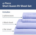 RV Short Queen Sheet Set 60 X 75 - 4 Piece RV Short Queen Bed Sheets - Soft, Breathable & Cooling - Designed for Bunks, Trailers & Campers - Fits 8” to 12" Mattress - Hotel Luxury Bedding - Lavender
