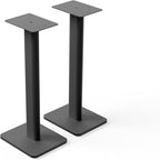 Kanto SPH Universal Height Adjustable Floor Speaker Stands for Bookshelf Speakers up to 30 lb (13.6 kg) | 24”-42” Height Adjustment | Internal Cable Management | Pair | Black